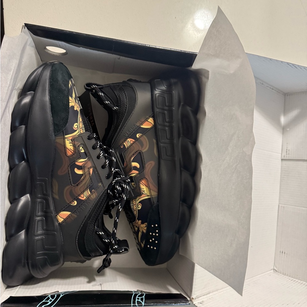 Versace Black and Gold Sneakers